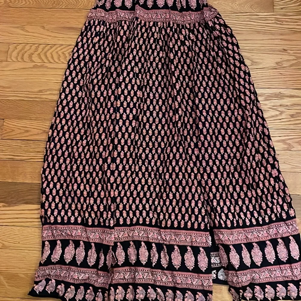Raga Anthropologie Avah Geometric‎ Split Front Long Sleeve Boho Dress Small